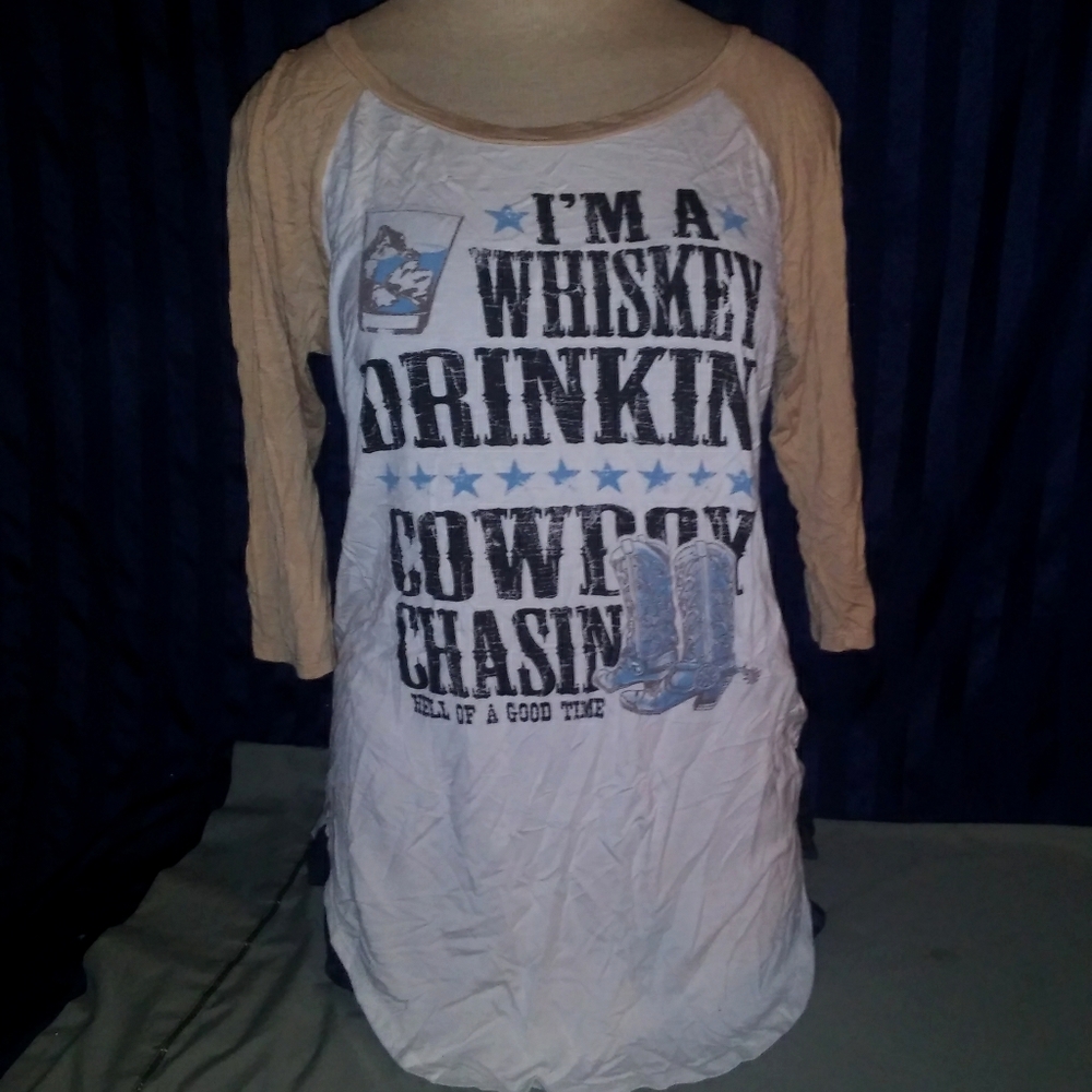 Country Girl 3/4 Sleeve Shirt. Large. Cheeky's.
